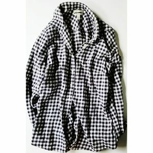 J. Crew flannel Perfect Shirt navy gingham size 4